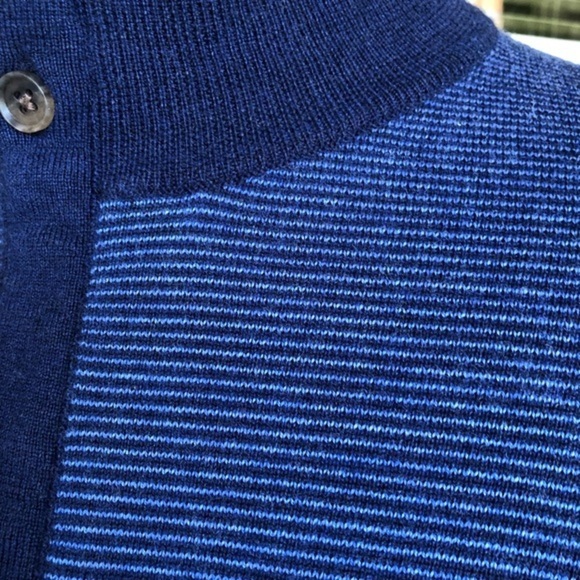 PETER MILLAR Needle-Stripe 100% Merino Wool Quarter-Zip Golf Pullover - Picture 4 of 13